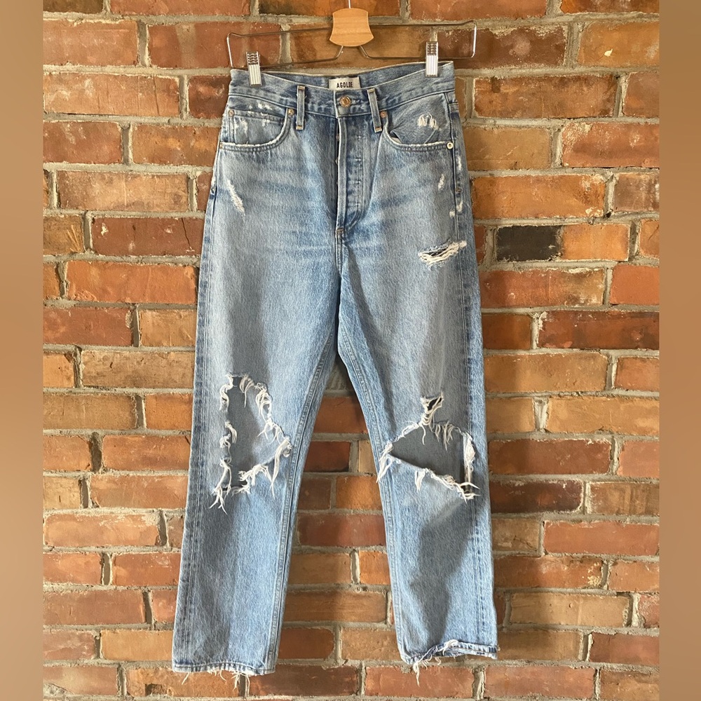 AGOLDE 90s distressed denim jeans medium/light wash size 23